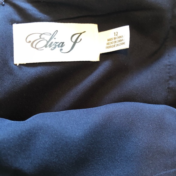 HP! Eliza J Off the Shoulders Navy Dress - Picture 6 of 9